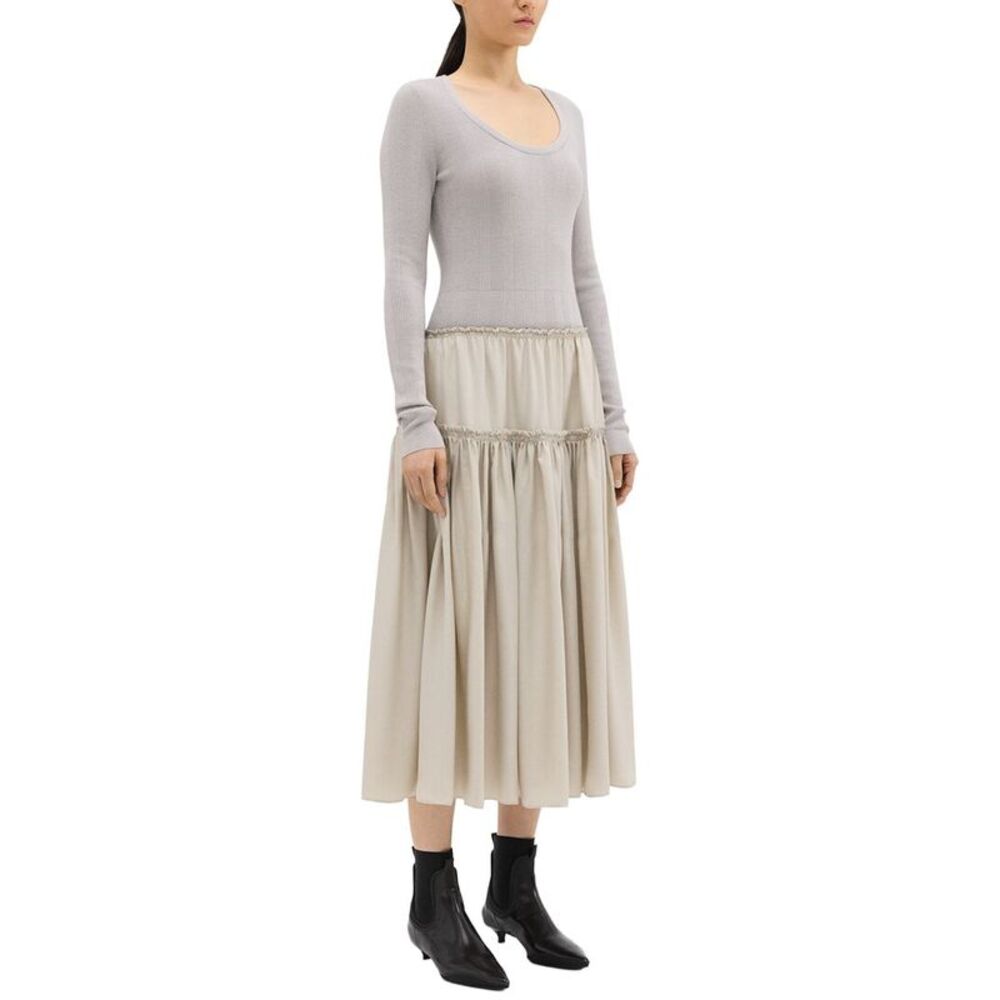Theory Womens  Wool-Blend Top, Grey - Picture 3 of 4